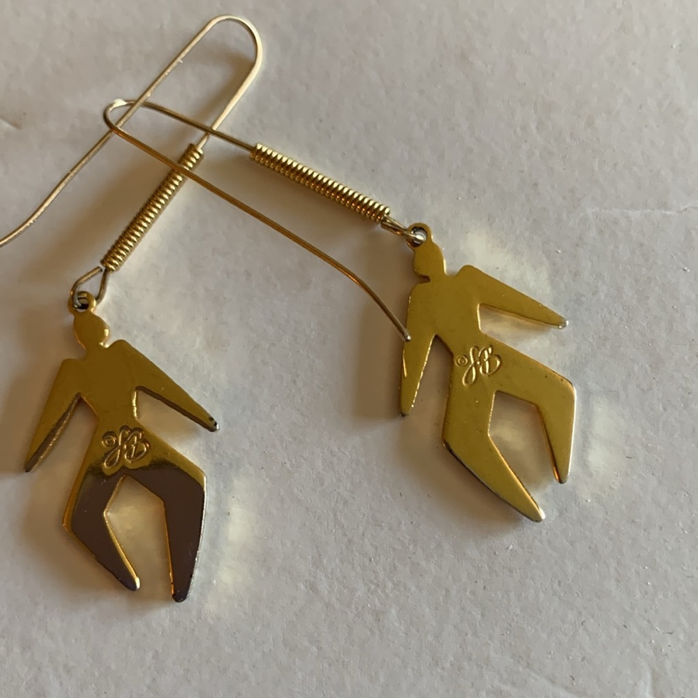 Vintage Laurel Burch Dancers Earrings people old souls - Picture 3 of 4